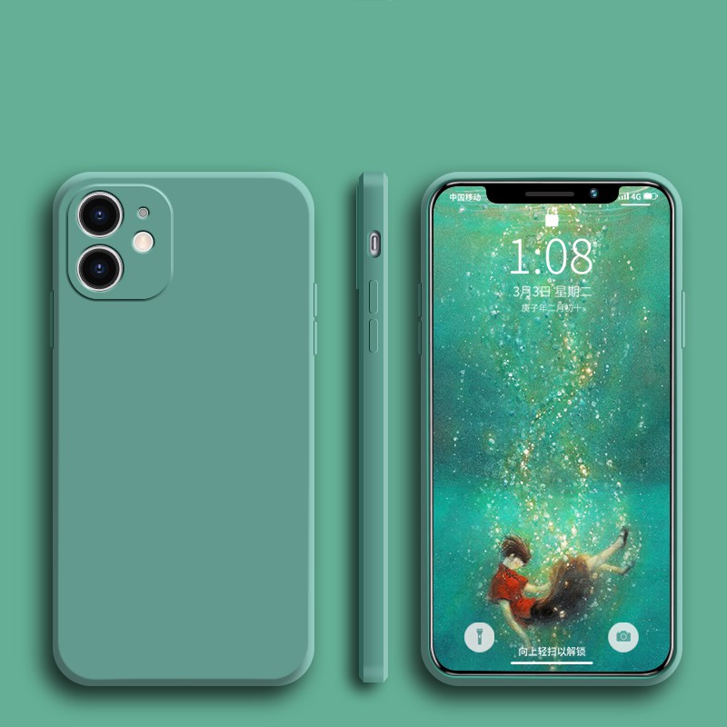 Ôp Điện Thoại Silicon Dẻo Vuông Chống Sốc Sang Trọng Cho iphone 11 pro max xs max x xr 7 8 plus se2 2020 Ốp