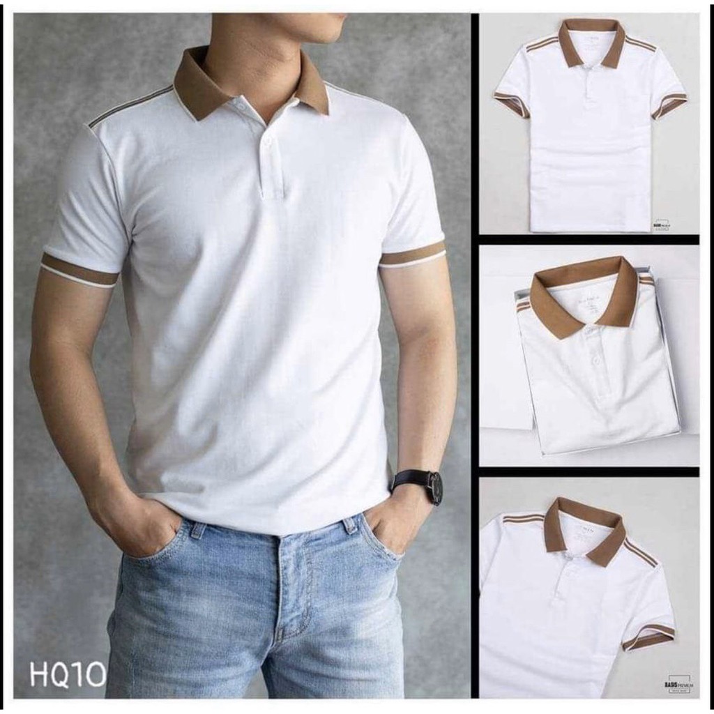 Áo Thun nam cổ bẻ HQ10 phối vải cá sấu Cotton xuất xịn,chuẩn form,sang trọng-lịch lãm ELEGANT | BigBuy360 - bigbuy360.vn