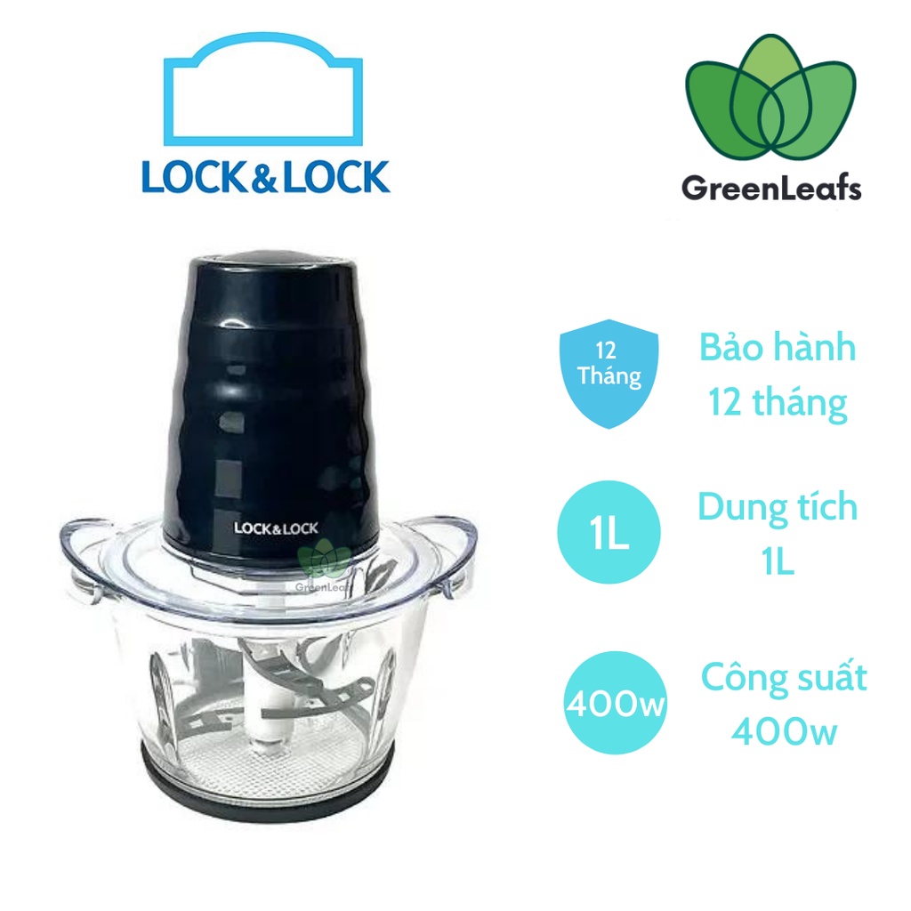 Máy xay thịt cối thủy tinh Lock&amp;Lock 1L, công suất 400W -  EJM156