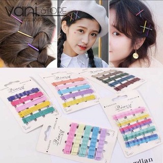 Bộ/Set 20 Kẹp tăm/kẹp xước ánh nhũ kim tuyến nhiều màu sắc Hàn Quốc [PKT00033]