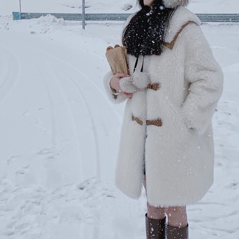 Khoác lông dáng dài siêu ấm