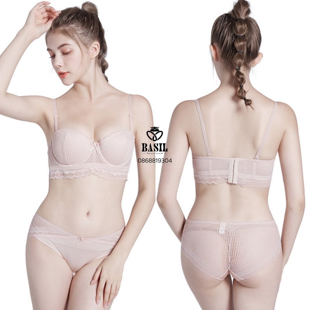 Bộ đồ lót BS Basil nữ có gọng ren mềm nâng ngực đệm vừa