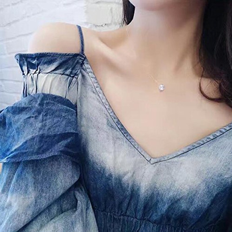 Vòng Cổ Choker Trong Suốt Đính Đá Zircon Thời Trang Cho Nữ