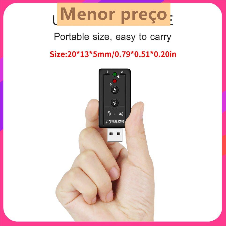 7.1 USB bên ngoài Card âm thanh USB sang giắc cắm tai nghe 3.5mm Bộ chuyển đổi âm thanh kỹ thuật số | BigBuy360 - bigbuy360.vn