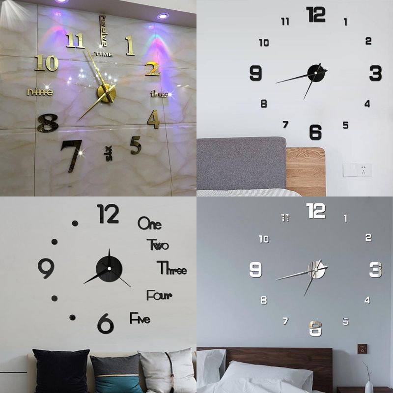 ĐỒNG HỒ DÁN TƯỜNG, TRANG TRÍ NHÀ CỬA 3D LOẠI NHỎ CHẠY BẰNG KIM