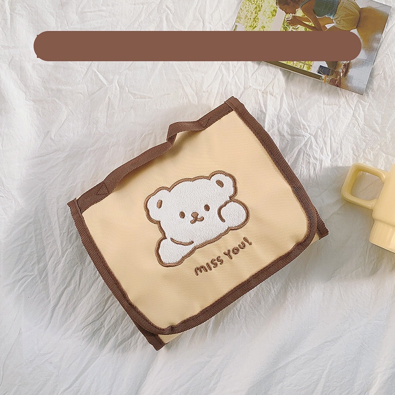 Túi Đựng Mỹ Phẩm / Đồ Vệ Sinh Cá Nhân Họa Tiết Hoạt Hình Gấp Gọn Tiện Lợi Dành Cho Đi Du Lịch