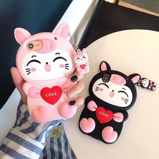 Cartoon mèo iphone7plus nữ mô hình của Apple vỏ điện thoại X bao gồm tất cả các thương hiệu phổ biến mềm silicone 6splus