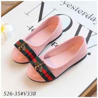 Giày búp bê da ong Gucci V338 hồng size 26/27/28/29/30/34