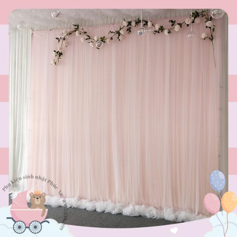 Rèm voan lưới 1.7m x 2m decor background sinh nhật meeting