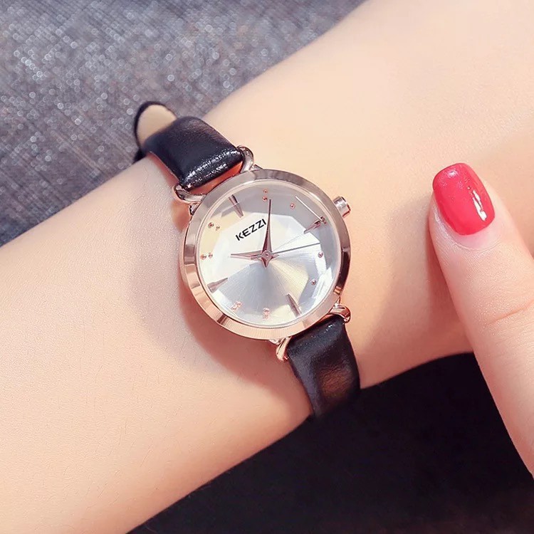 [Mã SKAMSALE8 giảm 10% đơn từ 200K] Đồng hồ nữ Kezzi 1651 hàng chính hãng dây da nhỏ xinh mini