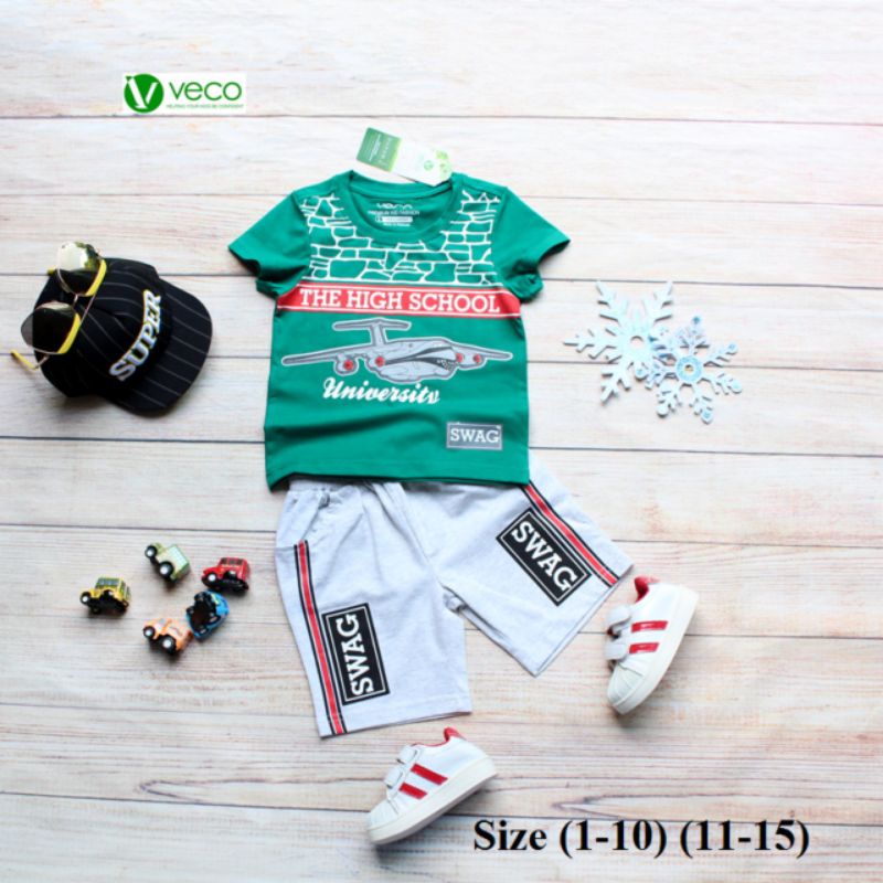 BỘ THUN VECO BÉ TRAI CUTE 8-10KG