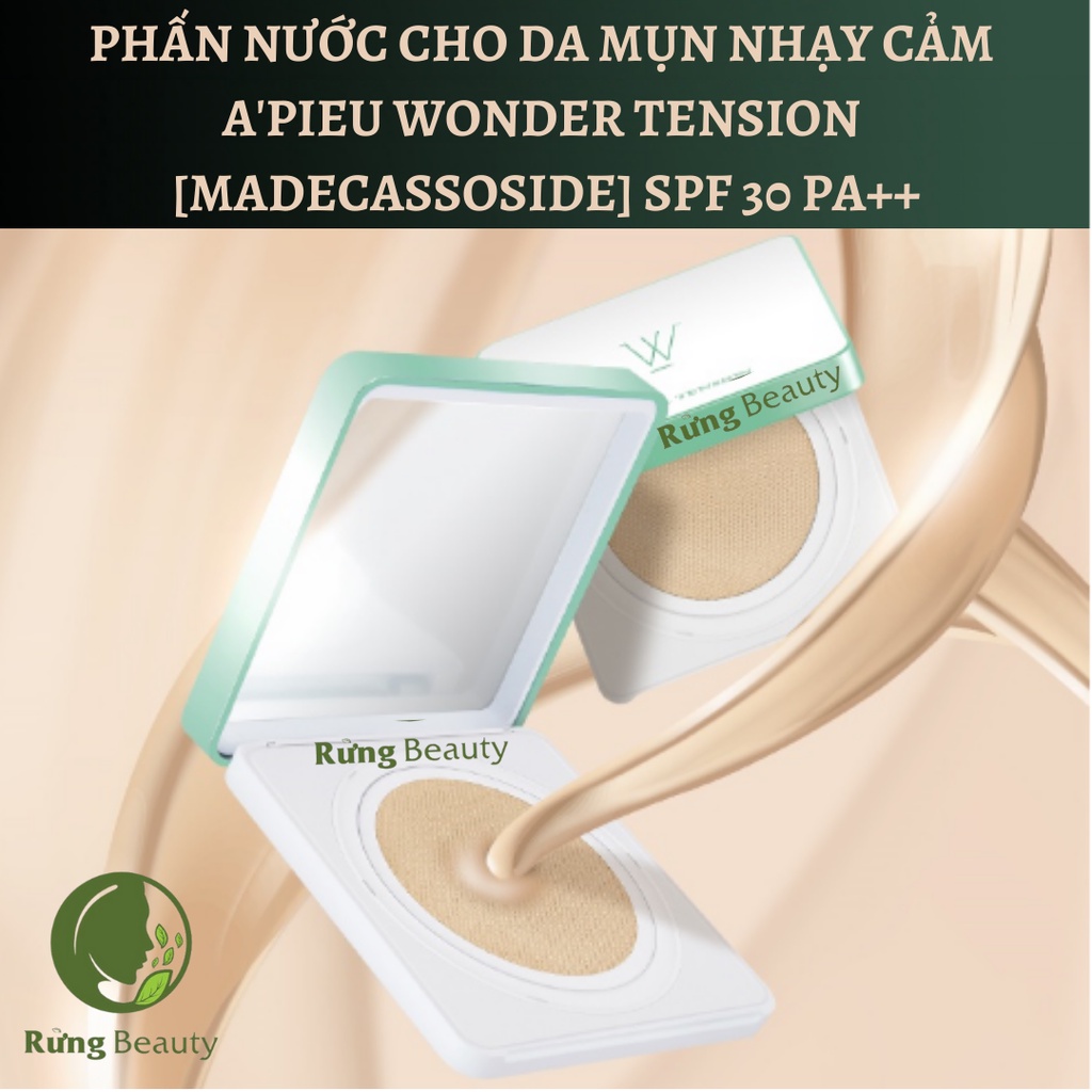 (SALE DATE 22/04/2022) PHẤN NƯỚC CHO DA MỤN NHẠY CẢM A'PIEU WONDER TENSION [MADECASSOSIDE] SPF30 PA++