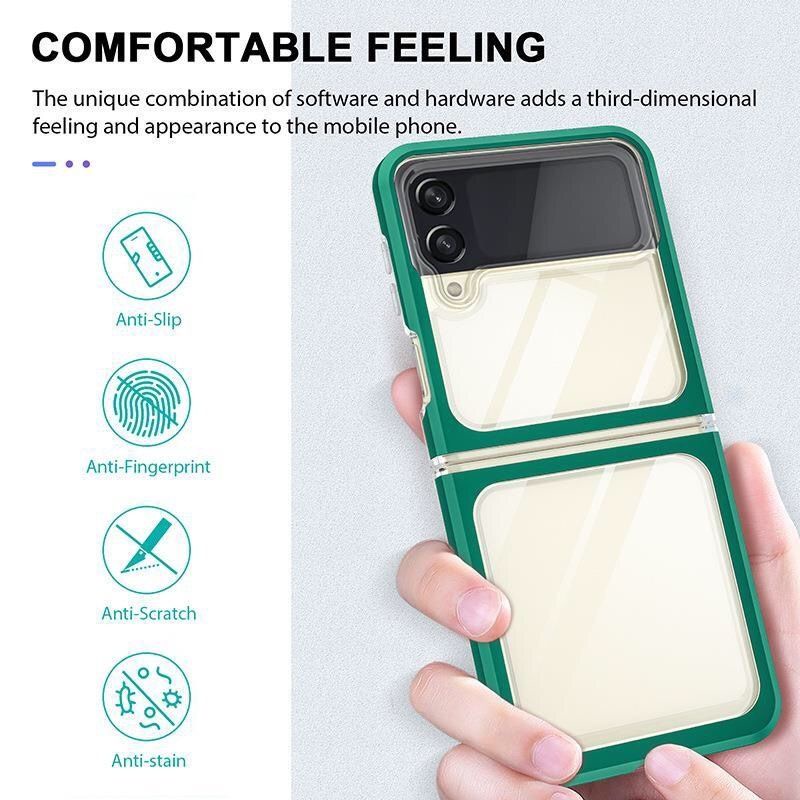 Nhiều màu Ốp Samsung Z Flip 3 - Z Flip 4 - ZFlip3 - Flip4 chống sốc viền sắc màu có thể tháo rời dễ thương