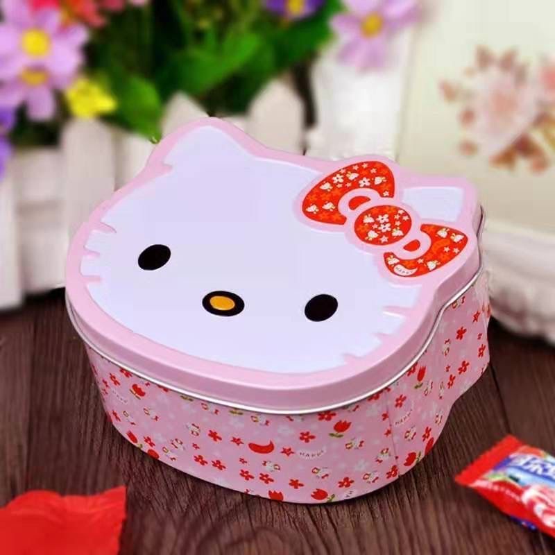 Hoạt Hình Hộp Thiếc Đựng Đồ Trang Điểm Hình Mèo Hello Kitty