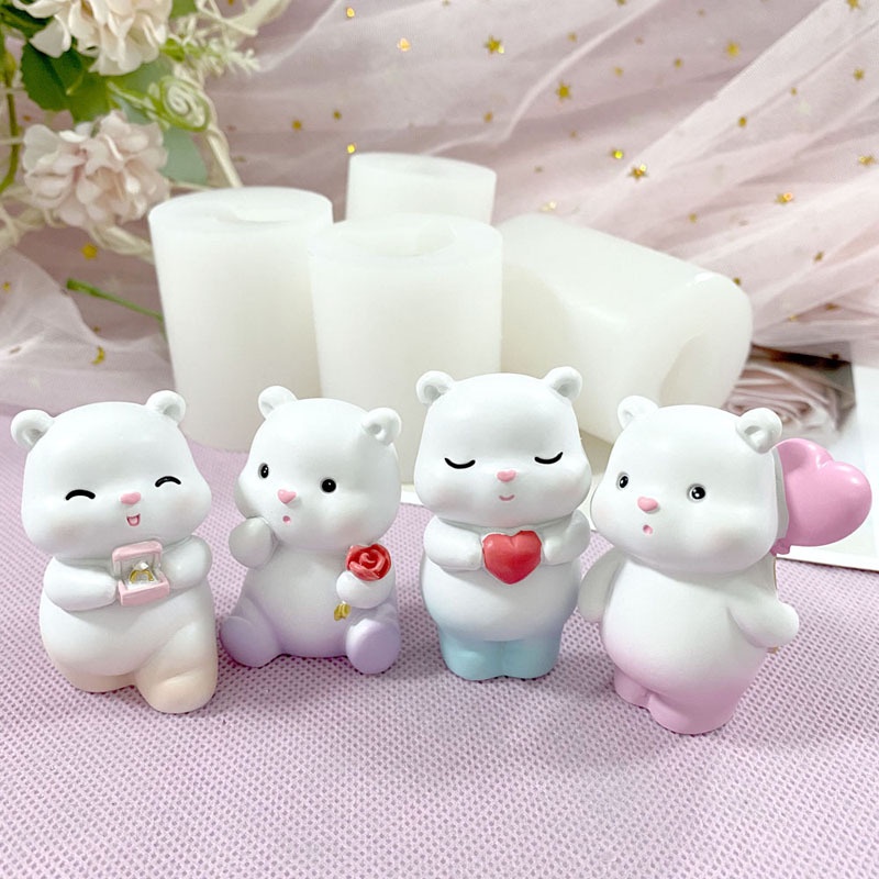 Khuôn Silicone Làm Bánh Hình Gấu Đáng Yêu