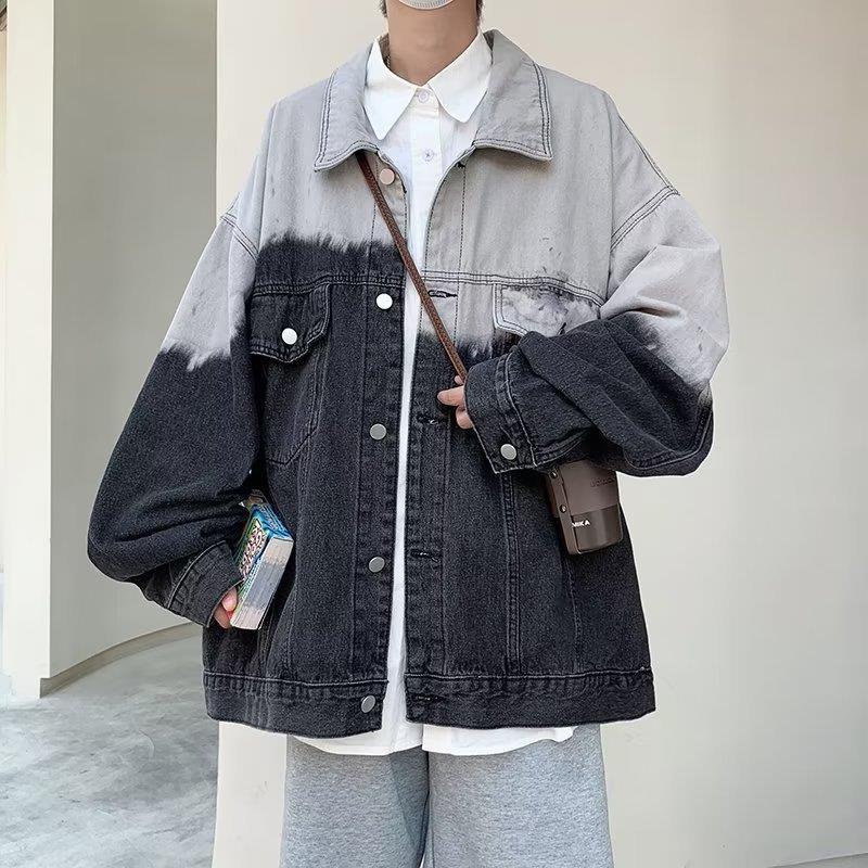 Áo khoác jean AOKANG màu gradient phong cách Hàn Quốc dành cho nam