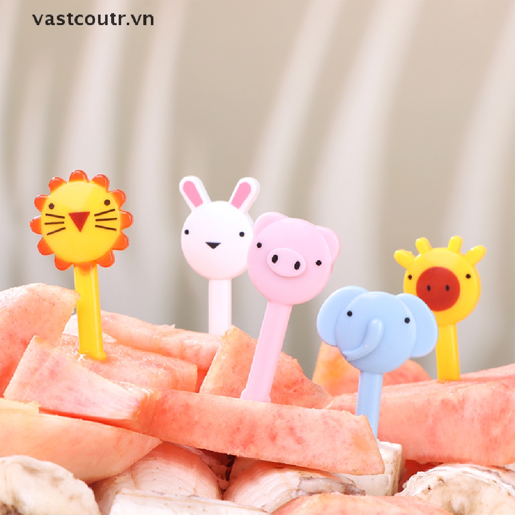 Nĩa Ăn Trái Cây Bằng Nhựa Cấp Thực Phẩm Hình Động Vật Hoạt Hình Mini Cho Trẻ Em VN