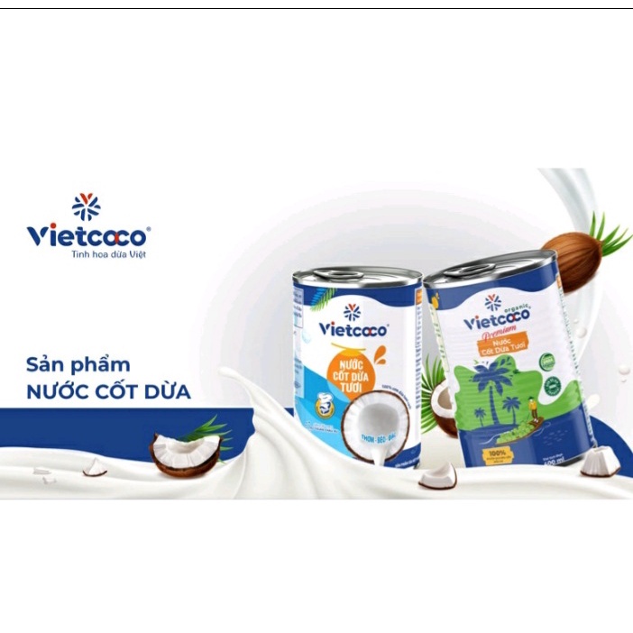 NƯỚC CỐT DỪA TƯƠI VIETCOCO Lon 400ml