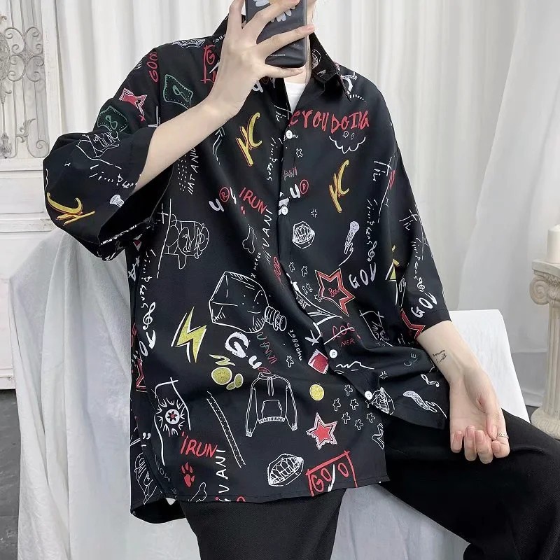 Áo Sơ Mi Tay Ngắn In Họa Tiết Độc Đáo Thời Trang Đi Biển Cho Dành Nam Và Nữ-02