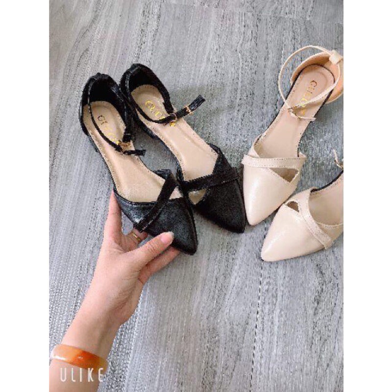(GB freeship)Giày sandal quay chéo mũi nhọn