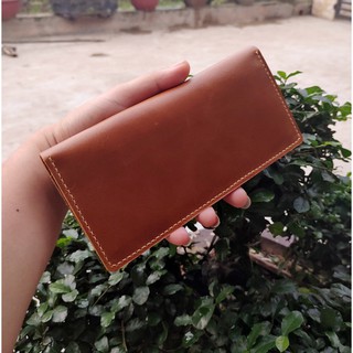 {Ảnh Thật} Ví Da Nữ Cầm Tay Khâu Thủ Công Tinh Tế