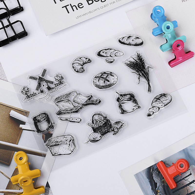 Con dấu silicone trong suốt hình bánh mì ngộ nghĩnh