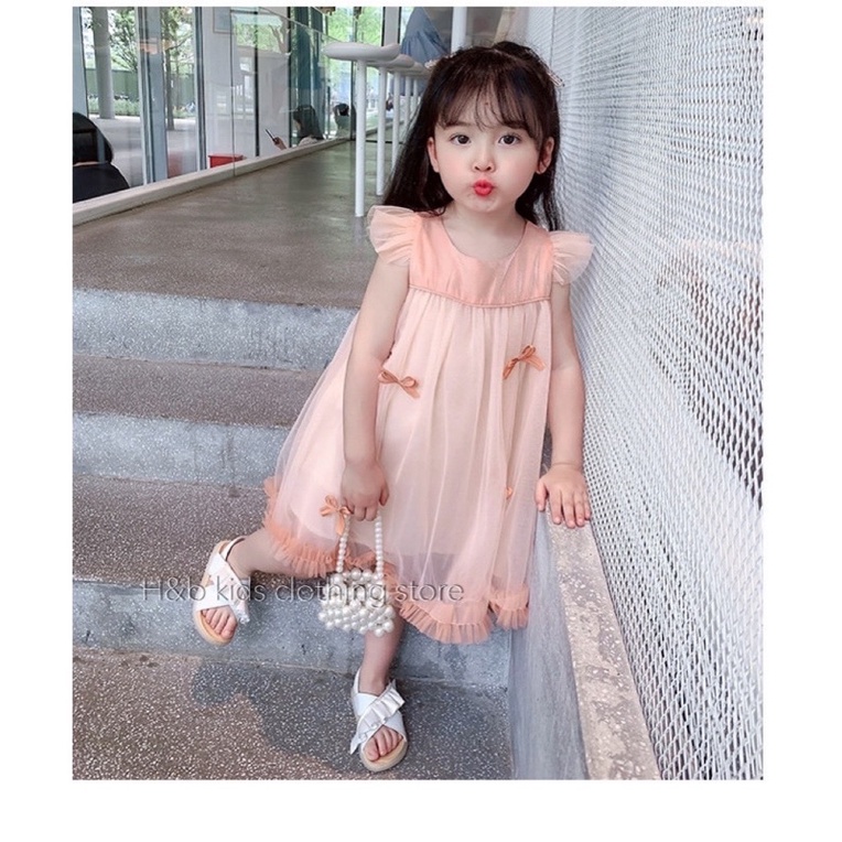 Váy ren lưới hồng baby bé gái