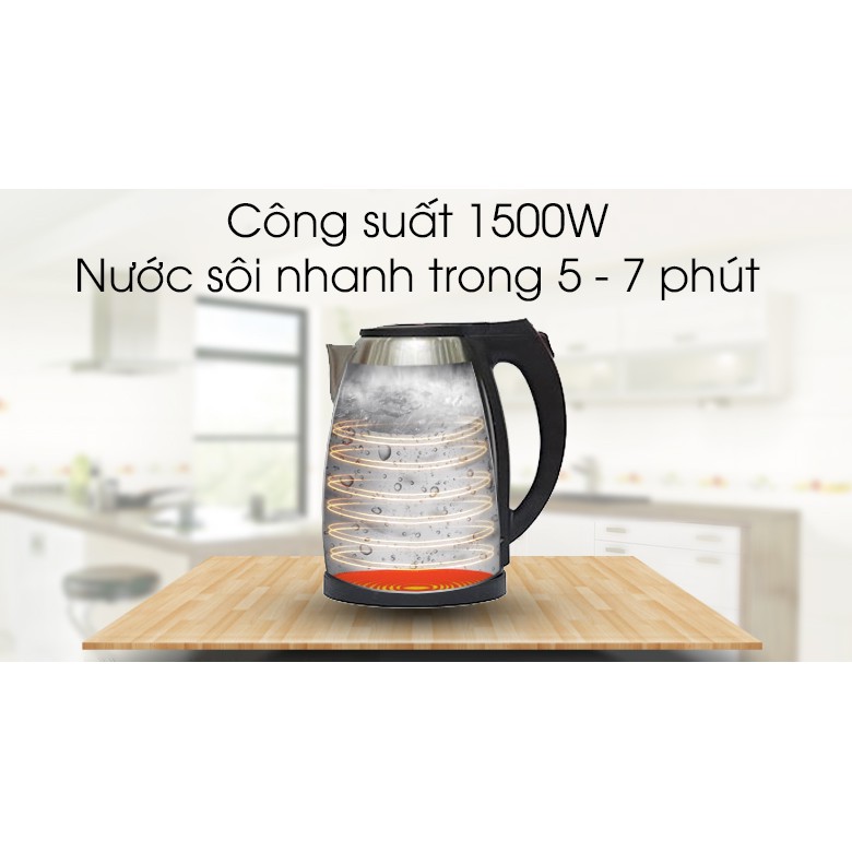 Ấm Siêu Tốc Kangaroo KG338 -1500W - 1.8L - Hàng nguyên đai