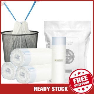 Set 10 túi đựng rác bằng nhựa màu trắng dày dặn cỡ lớn 60x70cm phối dây rút tiện dụng