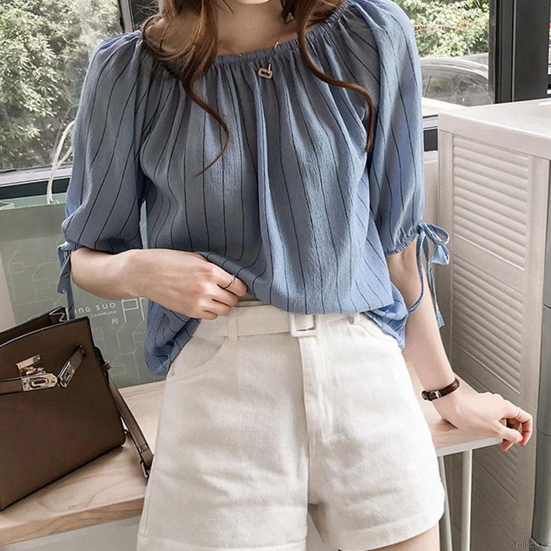Áo trễ vai phom rộng bằng vải chiffon cho nữ
