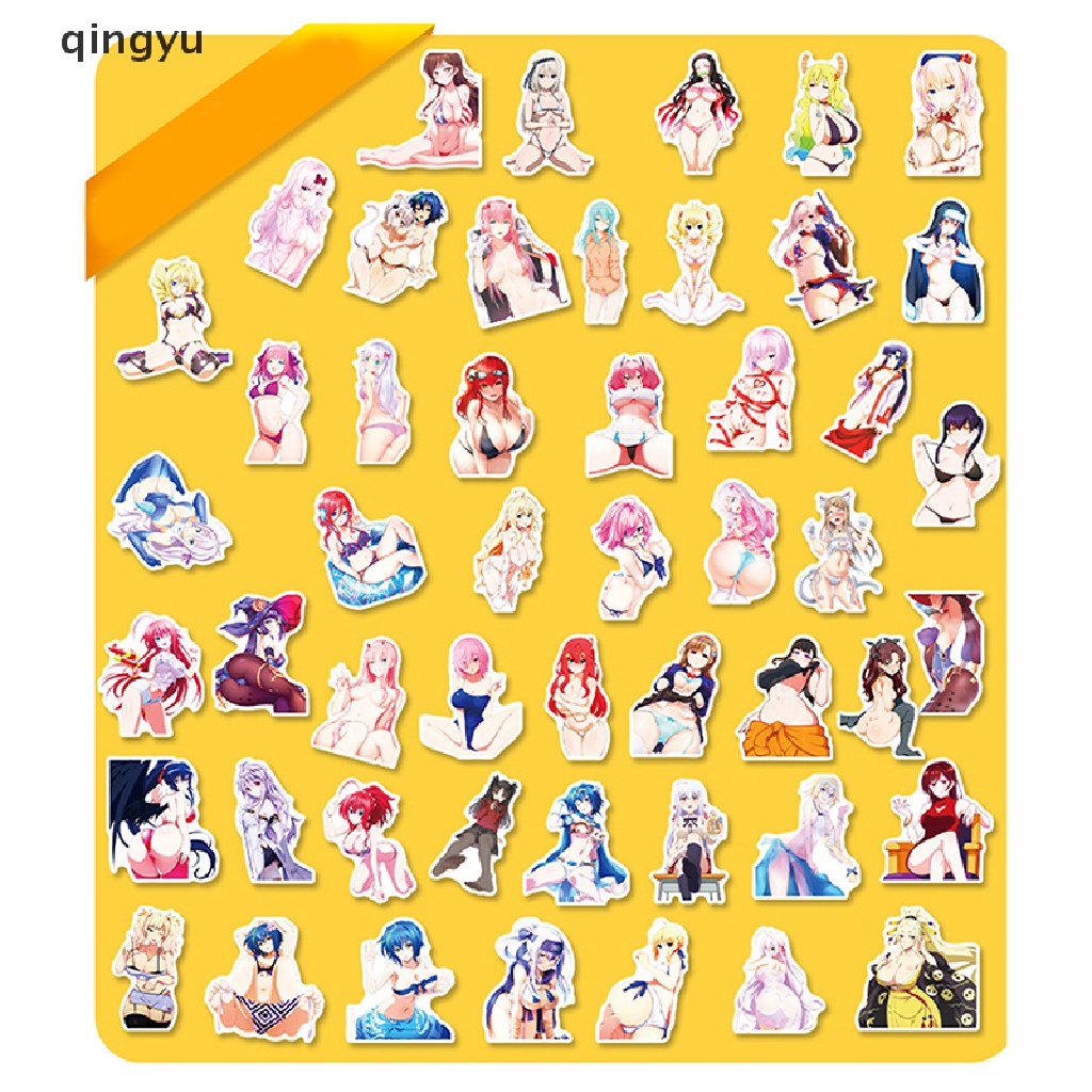 Bộ 50 Miếng Dán Hình Thỏ Gợi Cảm Trang Trí Laptop / Vali / Điện Thoại