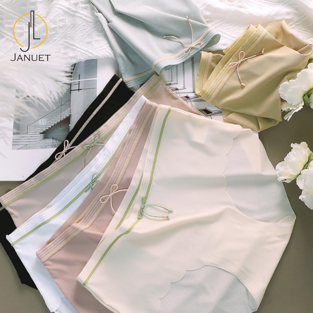 Quần Lót Nữ Cotton Gân Không Lộ Viền Phong Cách Tiểu Thư Siêu Thoáng Mát CHJA04