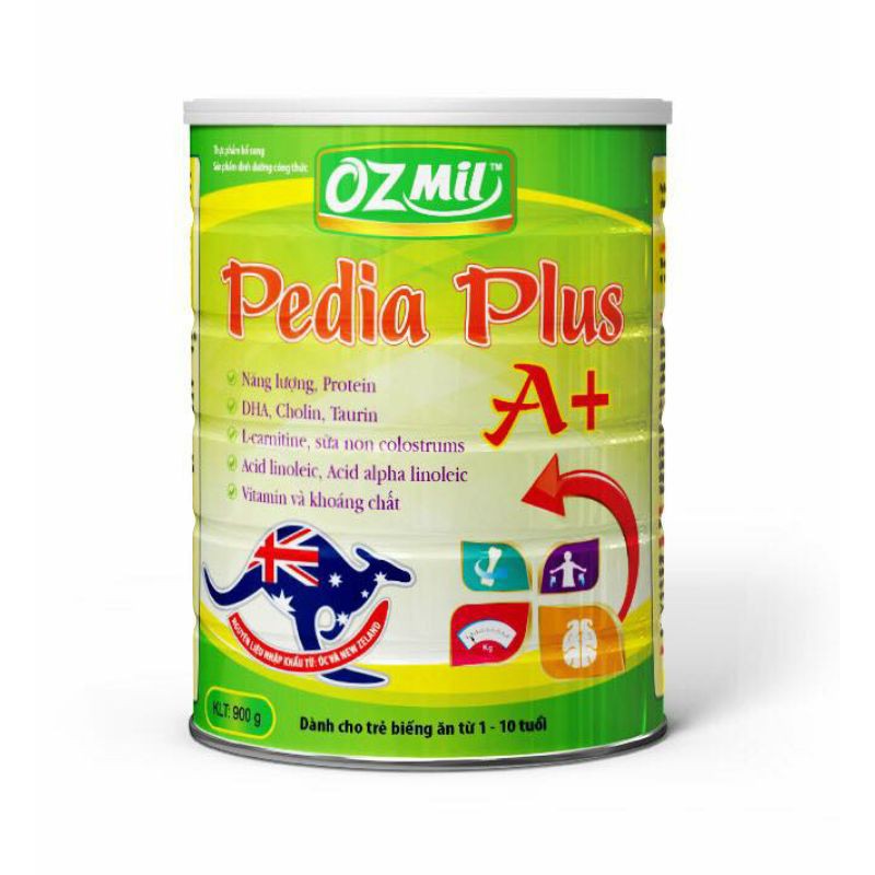 SỮA BỘT OZ MIL PEDIA PLUS A+ CHO TRẺ BIẾNG ĂN LON 900 GR