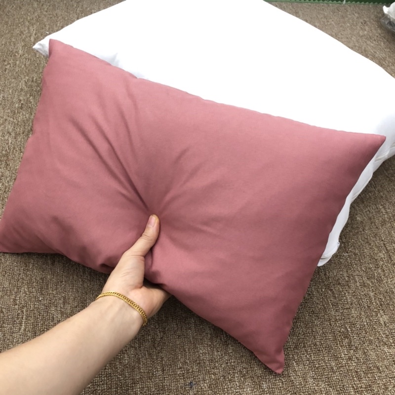Vỏ Gối Cotton Tici Mẫu Đơn Giản Basic Có Khoá Kéo Size 30x50 , 35x50