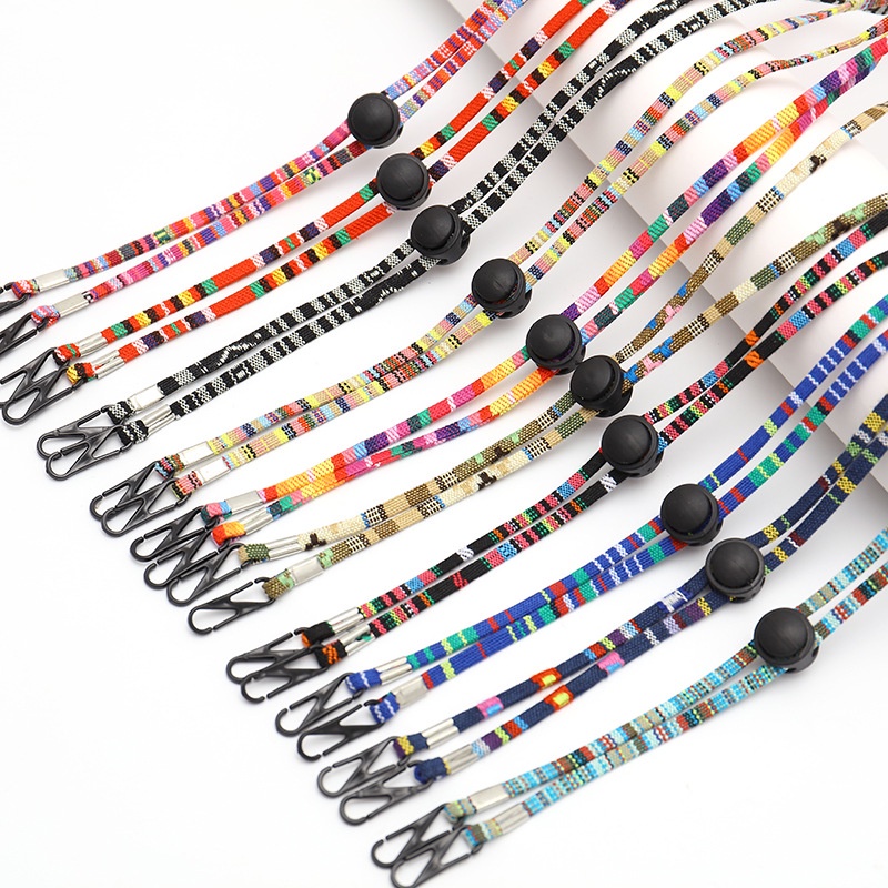 Dây Đeo Mắt Kính Hai Lớp Chống Gió Phong Cách Bohemian Dân Tộc Có Thể Điều Chỉnh Dành Cho Người Lớn Và Trẻ Em