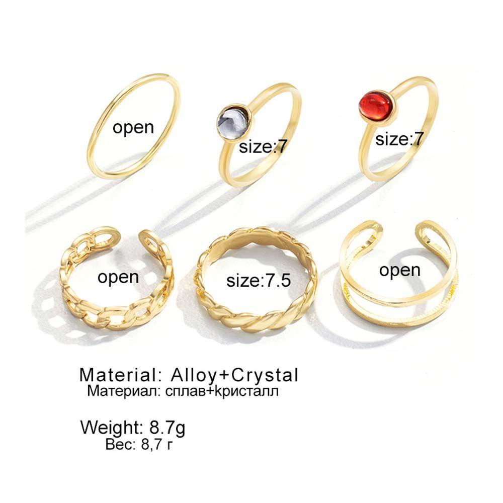 Set 6 Nhẫn Hợp Kim Hình Trái Tim Thời Trang Cho Nữ|Trang Sức Thời Trang Nhiều Màu Sắc|Nhẫn Khớp Ngón Tay Độc Đáo Cá Tính