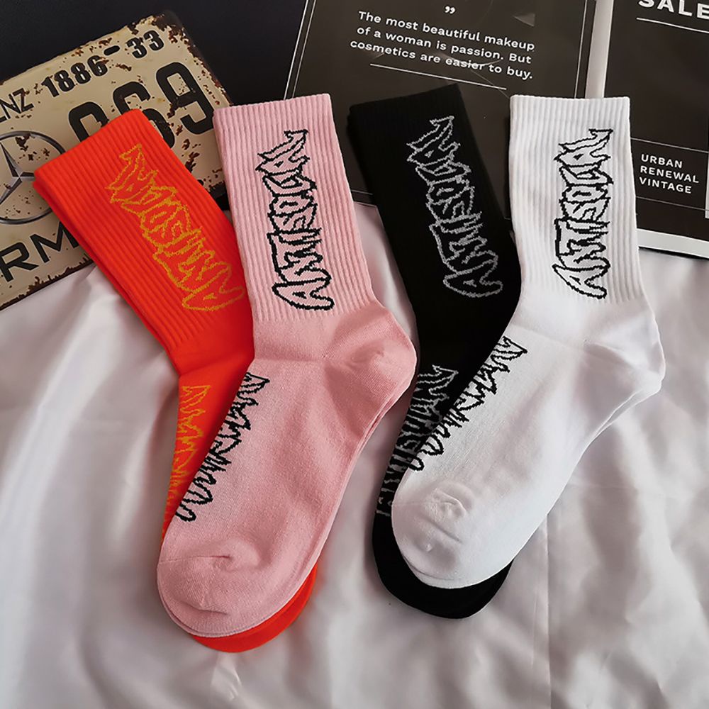 Vớ Cổ Cao In Chữ Phong Cách Hip Hop Thời Trang Cho Nữ