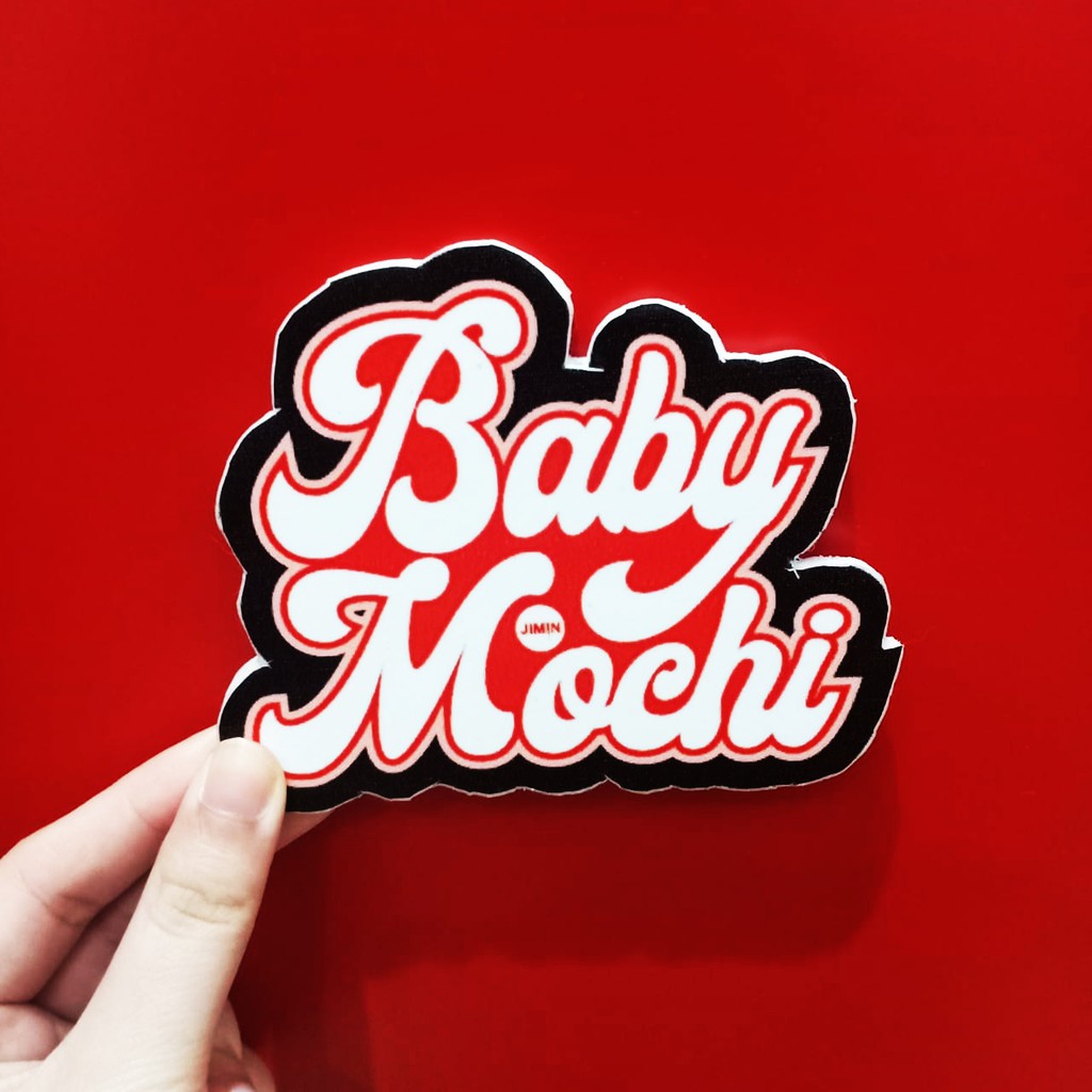 Miếng Dán Tường Trang Trí In Chữ Jimin Baby Mochi