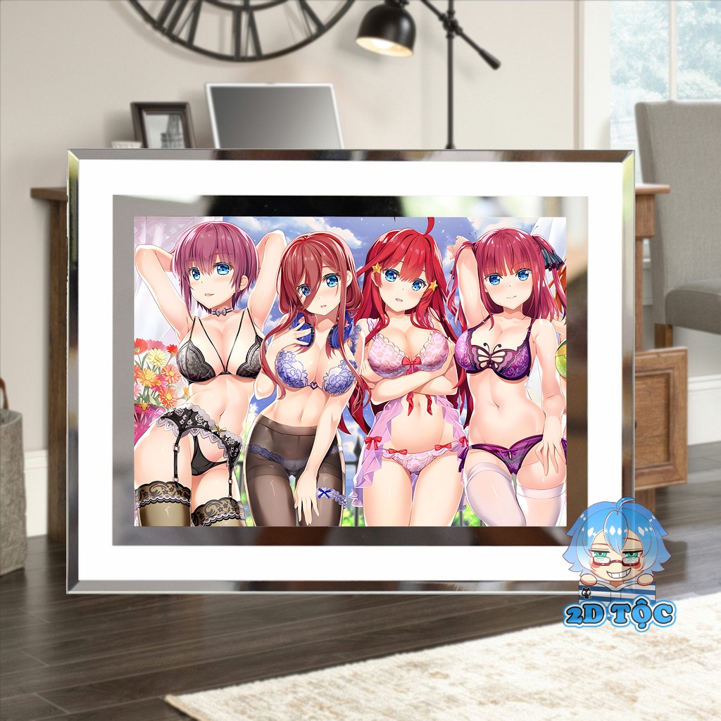 Khung kính để bàn Nakano Miku (10) Anime NHÀ CÓ 5 NÀNG DÂU by 2D Tộc Shop