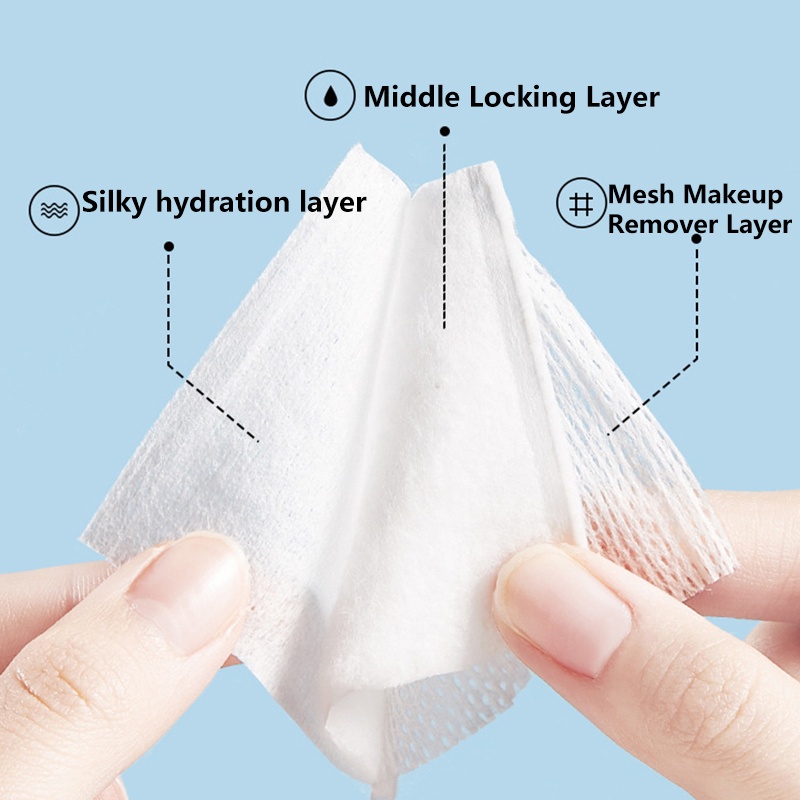 Bộ 50 Miếng Bông Tẩy Trang Hai Mặt Mềm Mại Dày Dặn