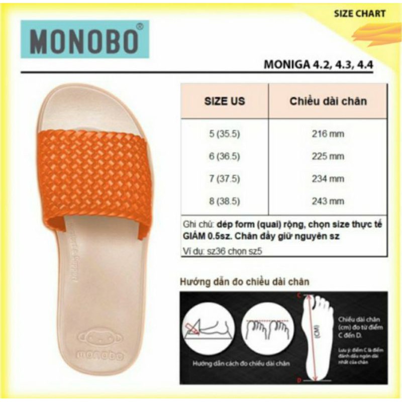 Dép nhựa Thái Lan Monobo- Moniga 4.4 chính hãng siêu nhẹ, êm và ôm chân