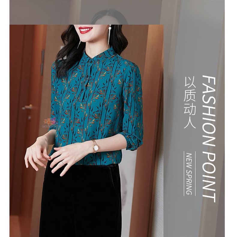 Áo Sơ Mi chiffon Họa Tiết Hoa Thời Trang Cho Nữ