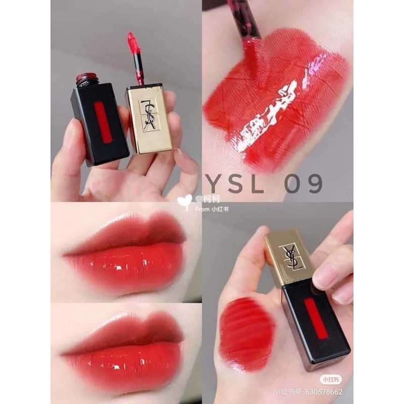 [Date 05/2022]SON YSL GLOSSY STAIN MÀU 09 ROUGE LAQUE