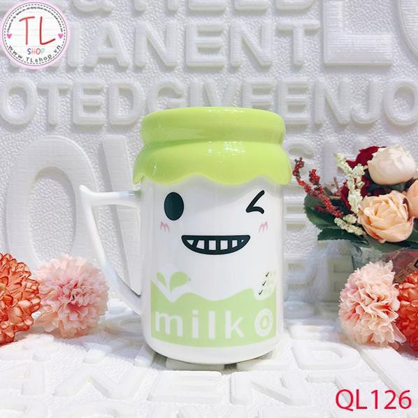 Ly sứ - Cốc sứ - Ly sứ hình mặt cười - hình mắt kính - hình gương mặt đáng yêu - Ly uống cà phê - Cốc uống cà phê