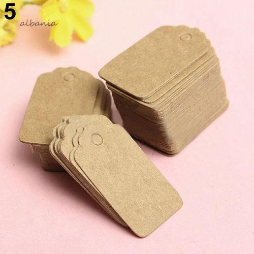 Bộ 100 Tag giấy gắn quà tặng gồm nhiều hình dạng chất liệu giấy kraft