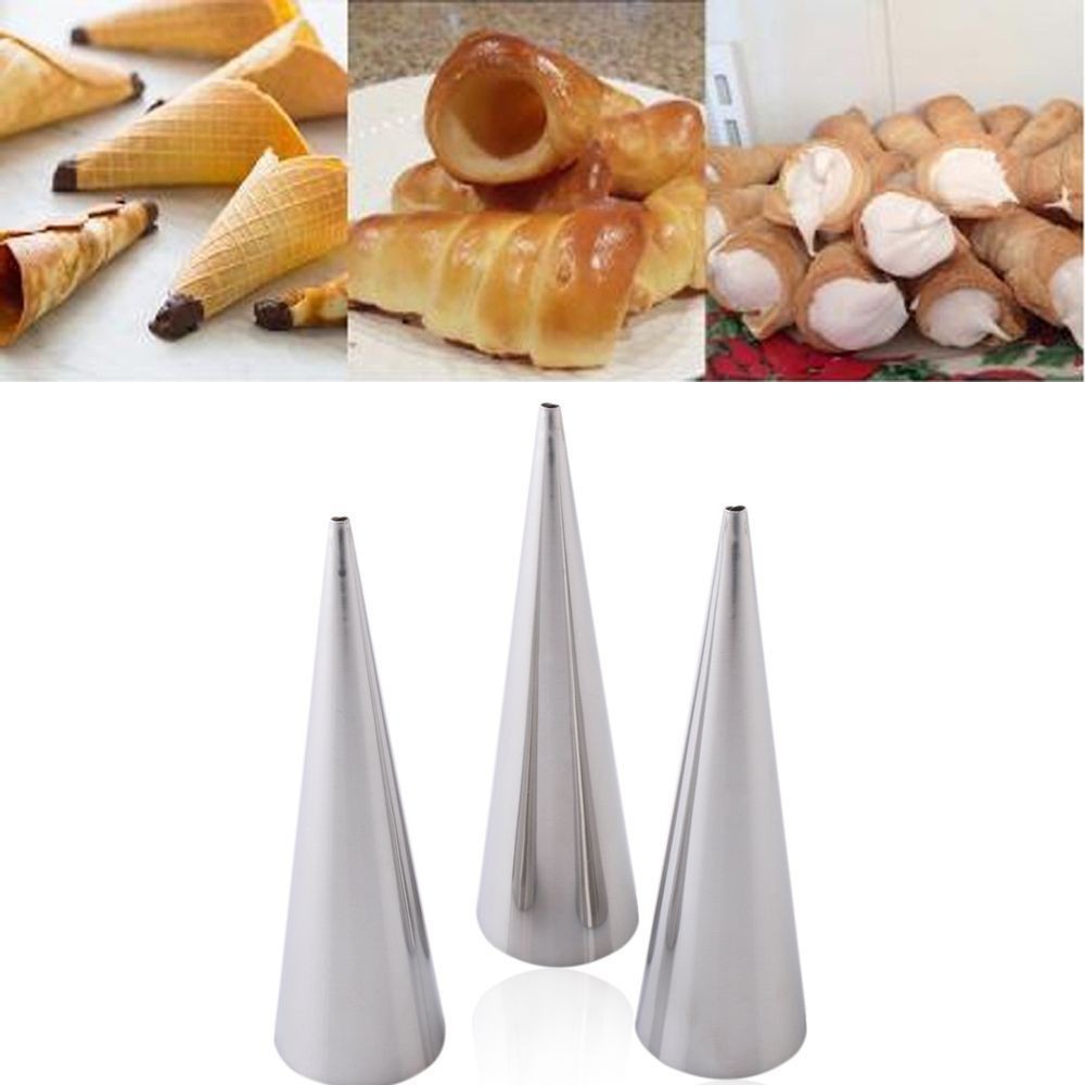 Bộ 3 đui bắt bông kem loại dài bằng inox tiện dụng
