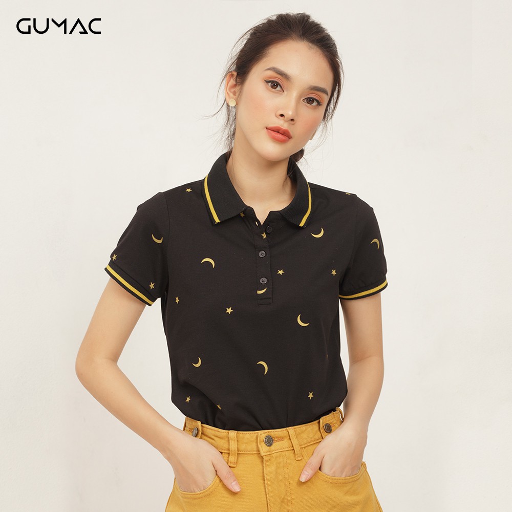 Áo thun cổ bẻ in sao GUMAC ATA468 | BigBuy360 - bigbuy360.vn
