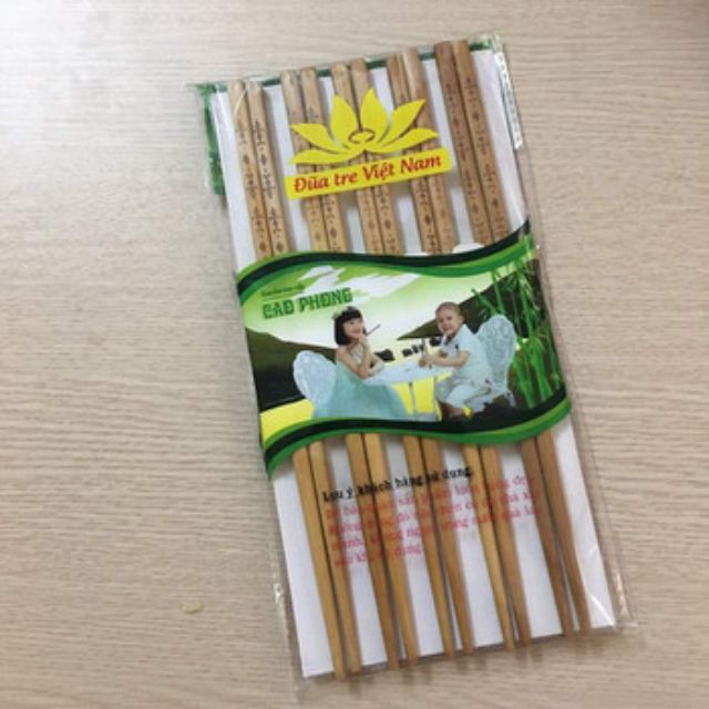 Vỉ 10 đôi đũa tre Cao Phong