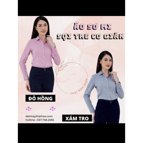 Áo sơ mi Thái Hòa co giãn vải sợi tre mã 2869.