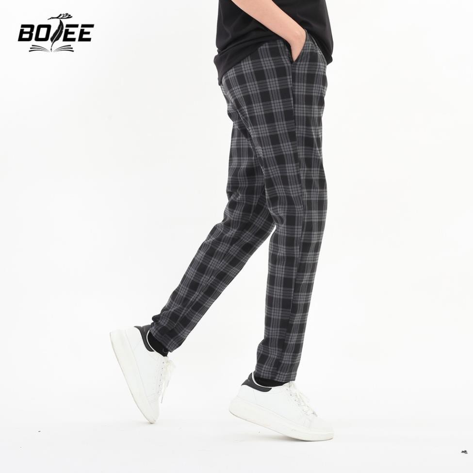 Quần pant baggy caro Basic BOTEE màu đen xanh ống suông unisex nam nữ ་